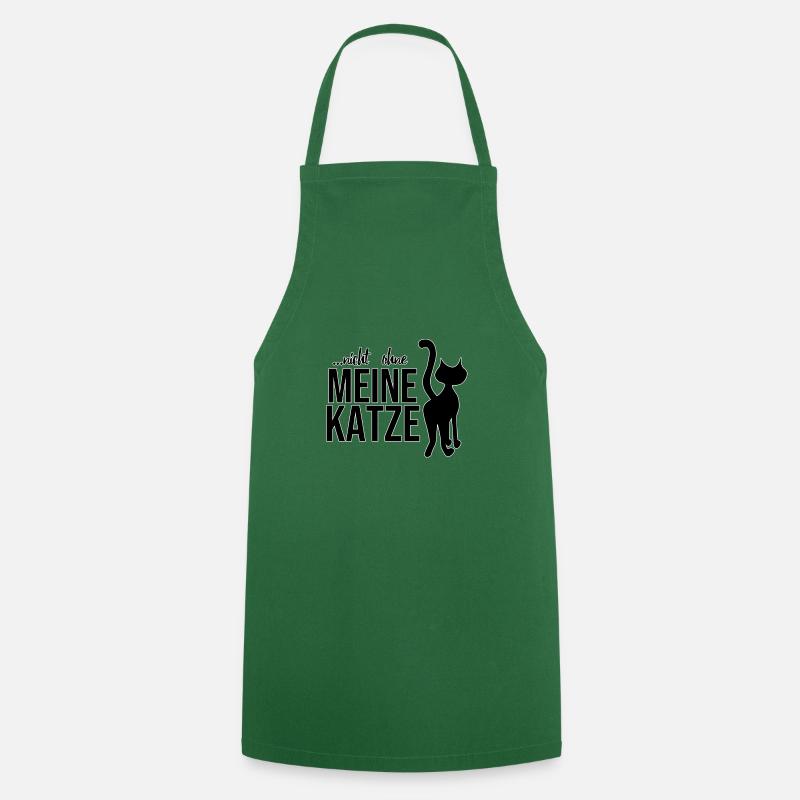 ... pas sans mon chat - chemise de chat - cadeau - Tablier de cuisine - vert foncé