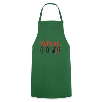 Schokoladenbrot oder Chocolatine? - Kochschürze - Grün - Vorne - AI Model Male 185 dark (185cm)