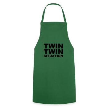 Twins Twins siblings - Cooking Apron - green - Front - AI Model Male 185 dark (185cm)