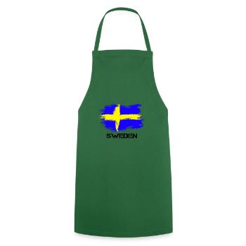 Suède Suède Sverige flag - Tablier de cuisine - vert foncé - Devant - AI Model Male 185 dark (185cm)