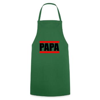 Papa papa père père Meilleur papa cadeau Noël - Tablier de cuisine - vert foncé - Devant - AI Model Male 185 dark (185cm)