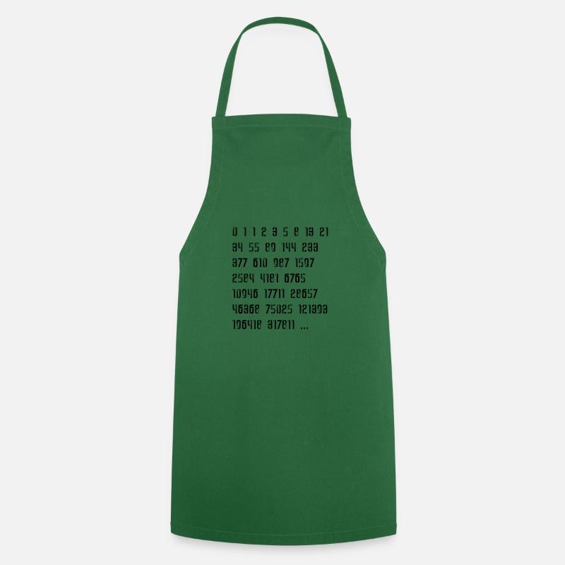 Fibonacci Sequence of Numbers - Cooking Apron - green