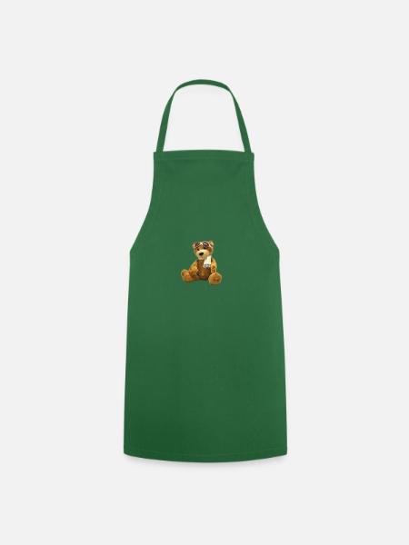 Teddybär - Kochschürze - Grün