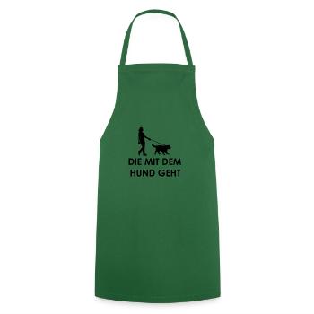 Qui part avec le chien - Tablier de cuisine - vert foncé - Devant - AI Model Male 185 dark (185cm)