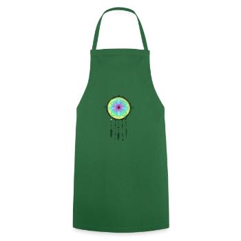 Capteur de rêves festival d'idées cadeaux fleur mandala - Tablier de cuisine - vert foncé - Devant - AI Model Male 185 dark (185cm)