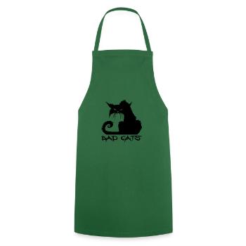 bad cats. Black cat on a white background. - Cooking Apron - green - Front - AI Model Male 185 dark (185cm)