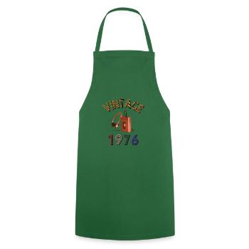 Vintage 1976 Walkman Gift Husband Wife Cassette - Cooking Apron - green - Front - AI Model Male 185 dark (185cm)