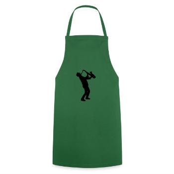 musician playing saxophone silhouette - Cooking Apron - green - Front - AI Model Male 185 dark (185cm)