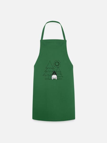 Roof tent motif -black - Cooking Apron - green