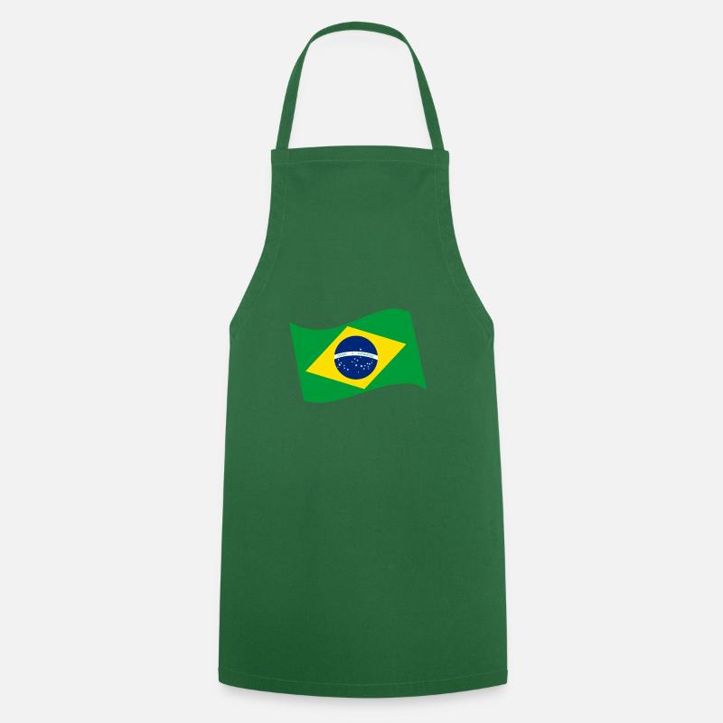 Drapeau brésilien - Tablier de cuisine - vert foncé