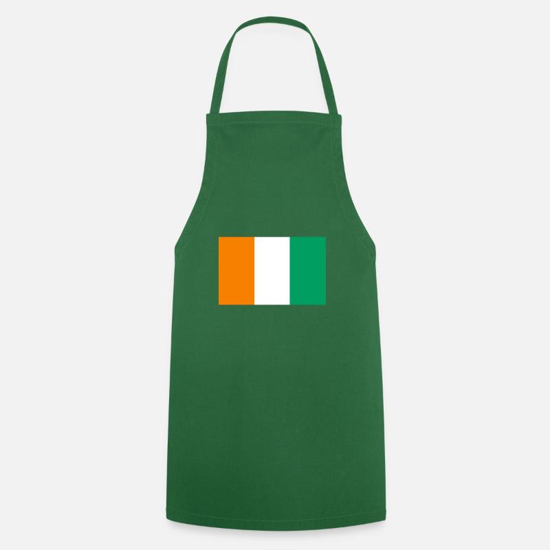 Idée cadeau drapeau Côte d'Ivoire - Tablier de cuisine - vert foncé