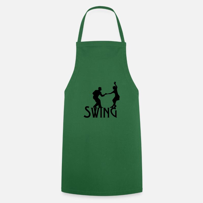 Couple, danse, swing - Tablier de cuisine - vert foncé