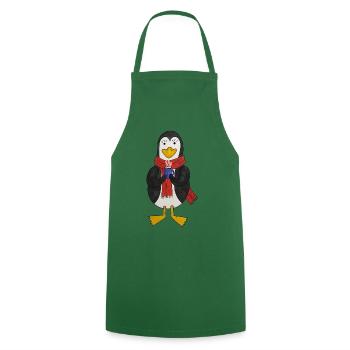 Pinguine Winter cozzy hygge gemütlich Winterzeit - Kochschürze - Grün - Vorne - AI Model Male 185 dark (185cm)
