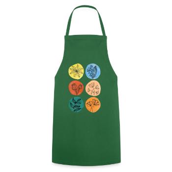 colorful flowers mother's day gift florist flora - Cooking Apron - green - Front - AI Model Male 185 dark (185cm)