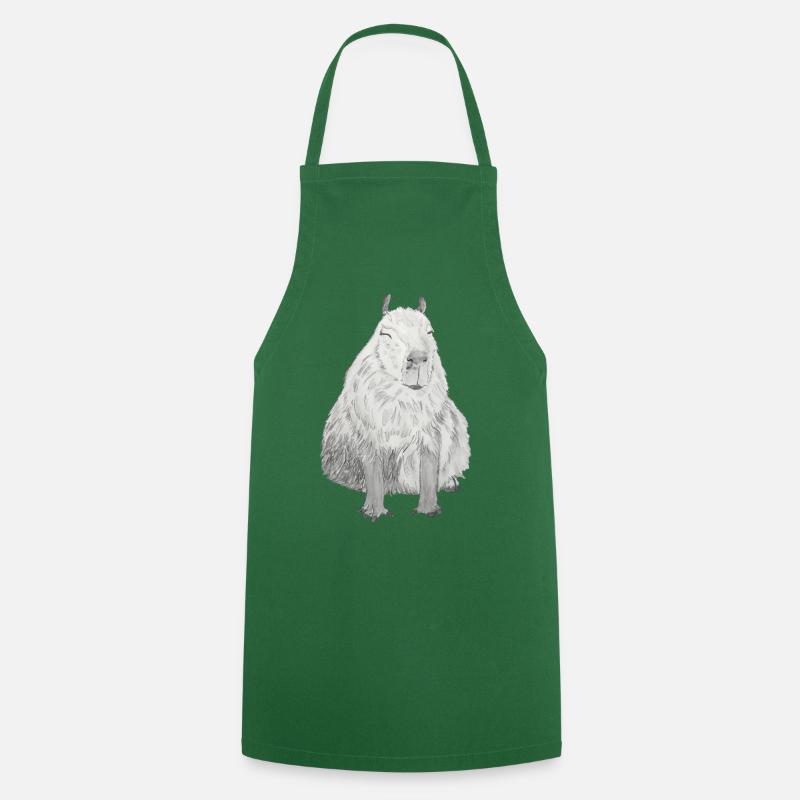 cute capybara capybara capibara guinea pig - Cooking Apron - green