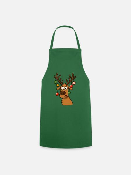 Hirsch Rudolph Frohe Weihnachten süß - Kochschürze - Grün