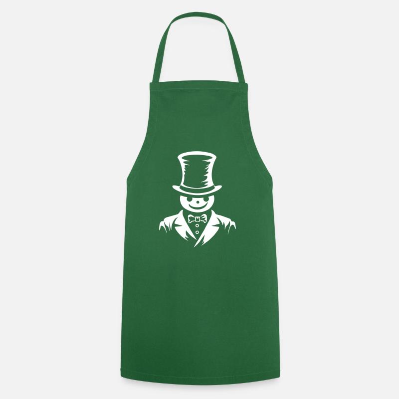 Snowman Winter Gent - Cooking Apron - green