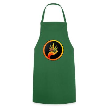 Marijuana leaf - LOGO button 1 - Kochschürze - Grün - Vorne - AI Model Male 185 dark (185cm)