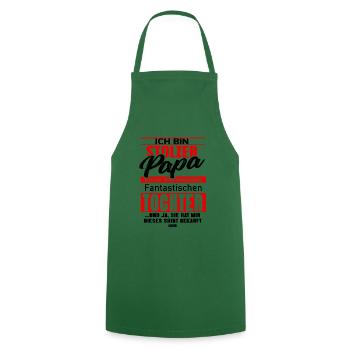 Papa Fier d’une fille 2 HARIZ Papa Fête des Pères G - Tablier de cuisine - vert foncé - Devant - AI Model Male 185 dark (185cm)