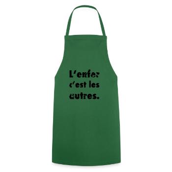 L’enfer c’est les autres L’enfer sont les Autres - Tablier de cuisine - vert foncé - Devant - AI Model Male 185 dark (185cm)