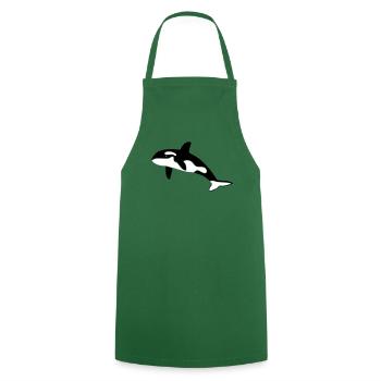 orca orka wal killer whale delfin delphin dolphin - Kochschürze - Grün - Vorne - AI Model Male 185 dark (185cm)
