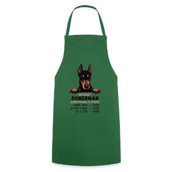 Ohne Doberman ist alles doof - Kochschürze - Grün - Vorne - AI Model Male 185 dark (185cm)