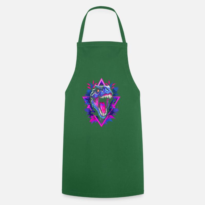 Synthwave Raptor - Tablier de cuisine - vert foncé