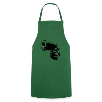gun hand gun - Cooking Apron - green - Front - AI Model Male 185 dark (185cm)