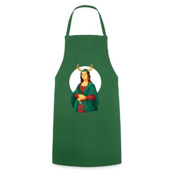MONA XMAS - spirit of Christmas - Cooking Apron - green - Front - AI Model Male 185 dark (185cm)