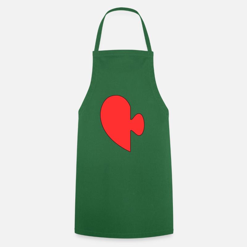 DuoCœur Puzzle - Tablier de cuisine - vert foncé