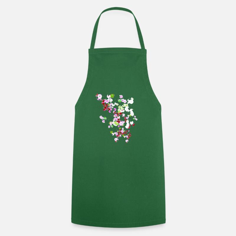 Pré, fleurs, fleurs, fleurs colorées - Tablier de cuisine - vert foncé