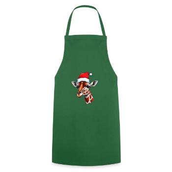 Giraffe Christmas Animal Head - Cooking Apron - green - Front - AI Model Male 185 dark (185cm)