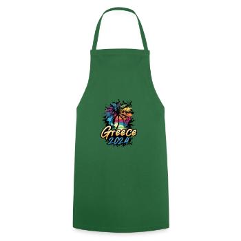 Greece 2024 Palm Trees Multicolored - Cooking Apron - green - Front - AI Model Male 185 dark (185cm)