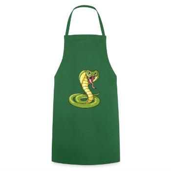 Aggressive Snake Cobra Illustration - Cooking Apron - green - Front - AI Model Male 185 dark (185cm)
