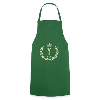 Y letter wreath - Cooking Apron - green - Front - AI Model Male 185 dark (185cm)
