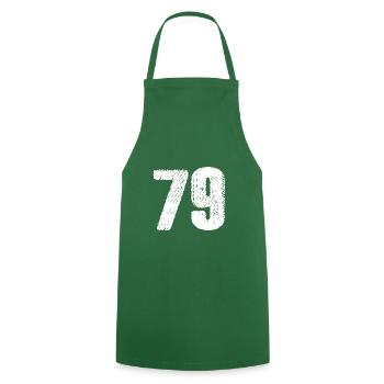 79 Zahl Trikot - Kochschürze - Grün - Vorne - AI Model Male 185 dark (185cm)