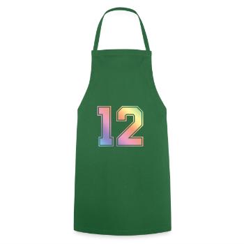 12 Nombre coloré - Tablier de cuisine - vert foncé - Devant - AI Model Male 185 dark (185cm)