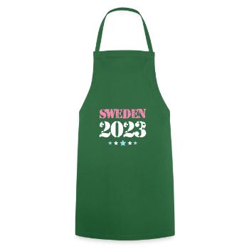 Suède 2023 - Tablier de cuisine - vert foncé - Devant - AI Model Male 185 dark (185cm)