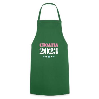 Croatia 2023 - Cooking Apron - green - Front - AI Model Male 185 dark (185cm)