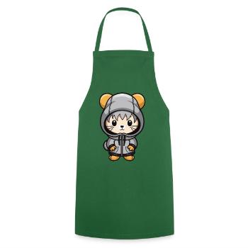 Mouse Winter Comic - Cooking Apron - green - Front - AI Model Male 185 dark (185cm)