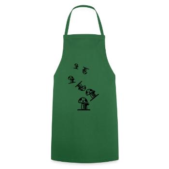 Symbole des champignons - Tablier de cuisine - vert foncé - Devant - AI Model Male 185 dark (185cm)