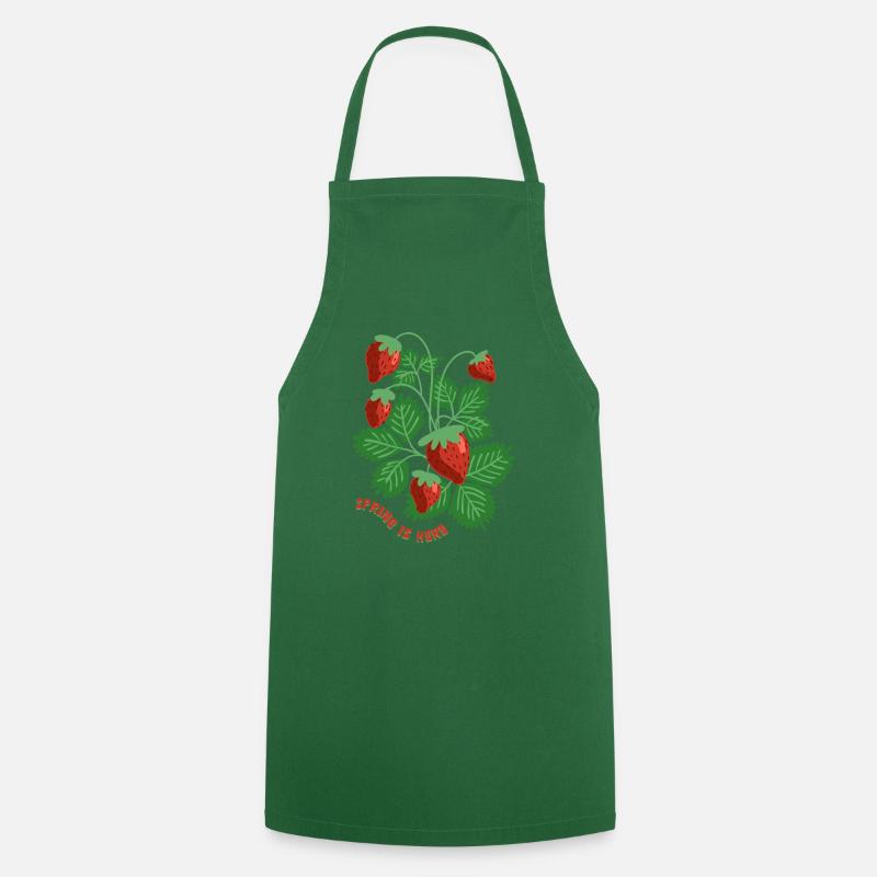 Strawberries - Cooking Apron - green