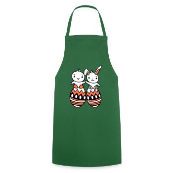 Bunny Bird Chick 2 Friends Large Easter Eggs Huge - Cooking Apron - green - Front - AI Model Male 185 dark (185cm)
