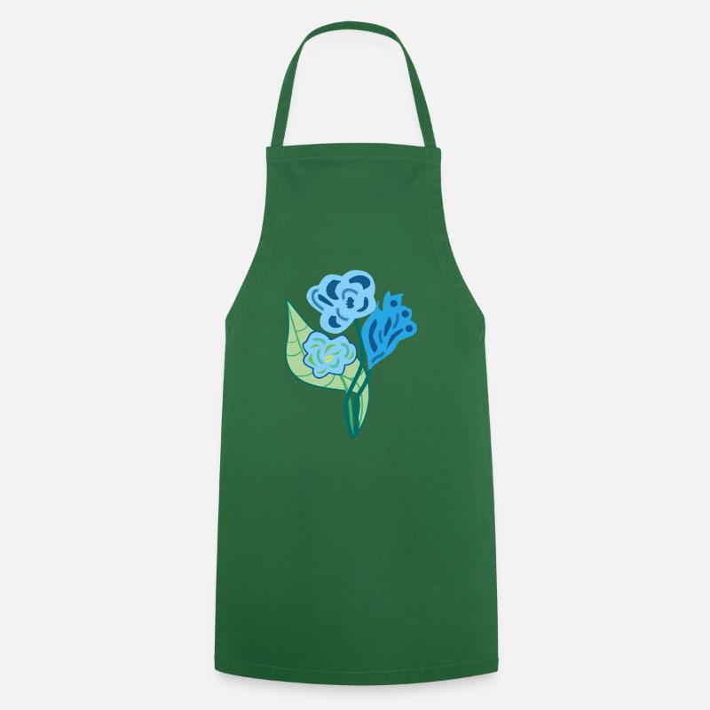 Fleur Bleue du Romantisme, abstraction - Tablier de cuisine - vert foncé
