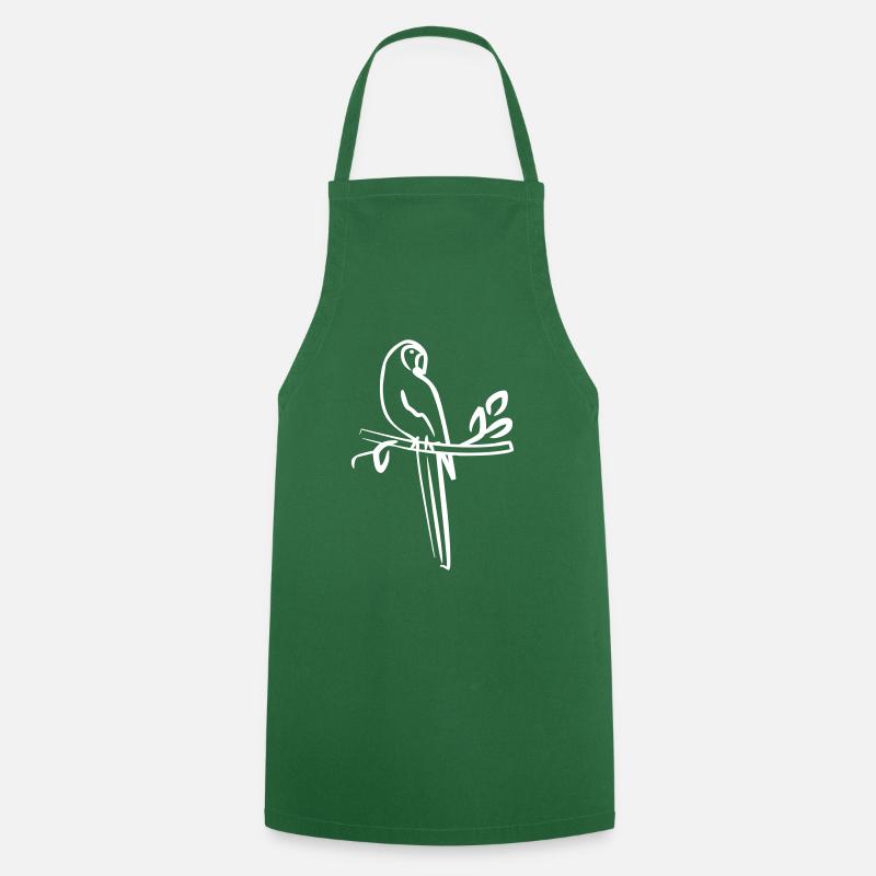 Parrot on a branch - Cooking Apron - green