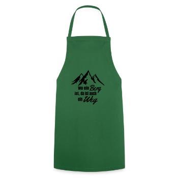 Wo ein Berg ist Kletterdesign - Kochschürze - Grün - Vorne - AI Model Male 185 dark (185cm)
