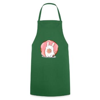 Lapin lapin doux avec beignet lapin de Pâques - Tablier de cuisine - vert foncé - Devant - AI Model Male 185 dark (185cm)