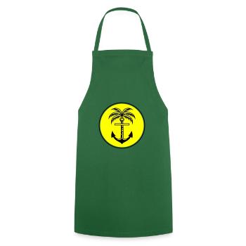Icône d’ancre de palmier - Tablier de cuisine - vert foncé - Devant - AI Model Male 185 dark (185cm)