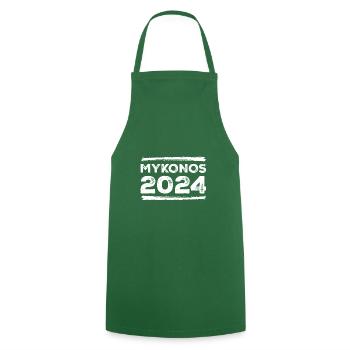 Mykonos 2024 Saying - Cooking Apron - green - Front - AI Model Male 185 dark (185cm)
