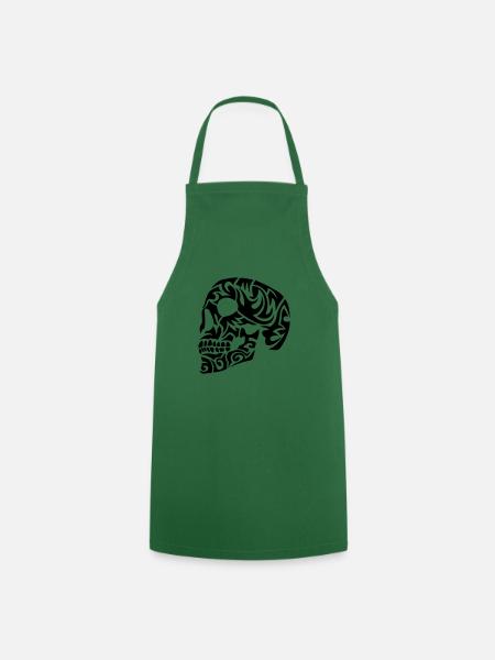 tete mort tribal 7052 - Tablier de cuisine - vert foncé